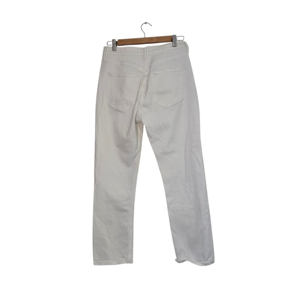 Agolde Riley Crop Jeans in white Flawed high-rise straight leg some stretch - Picture 4 of 13